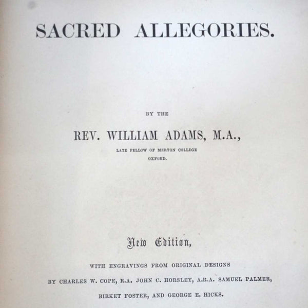 Victorian Leather Bound Book: Sacred Allegories by Reverend William Adams