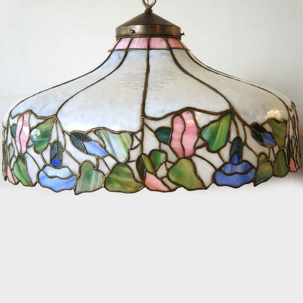 American Copper Foil Leaded and Stained Glass Bluebells One-Light Pendant Light