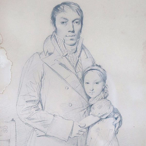 After JEAN-AUGUSTE-DOMINIQUE INGRES, Lithograph on Paper Charles Hayard and his Daughter Marguerite