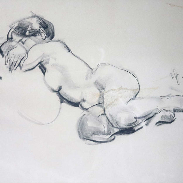 NED JACOB Charcoal Drawing on Paper, Tara, Nude