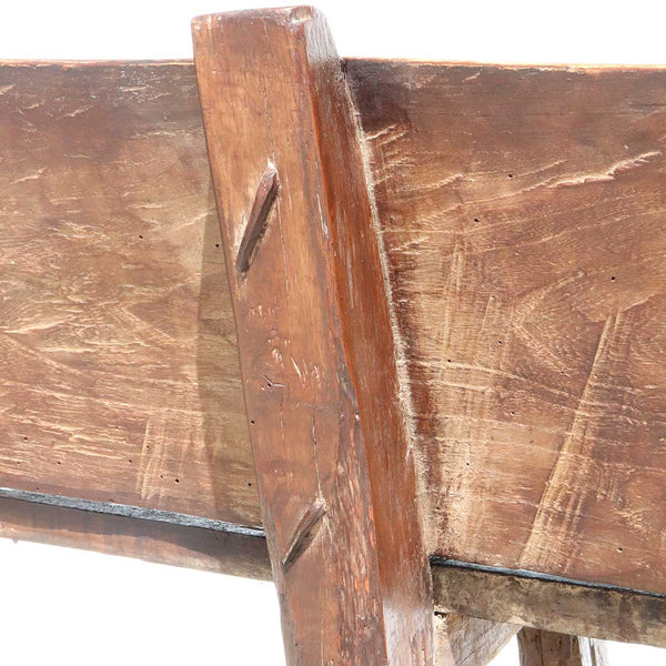 Early Portuguese Chestnut Rustic Plank Bench