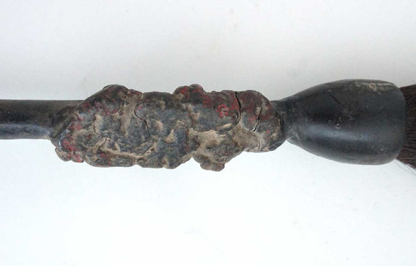 Large Chinese Carved Tree Root Handle Calligraphy Brush
