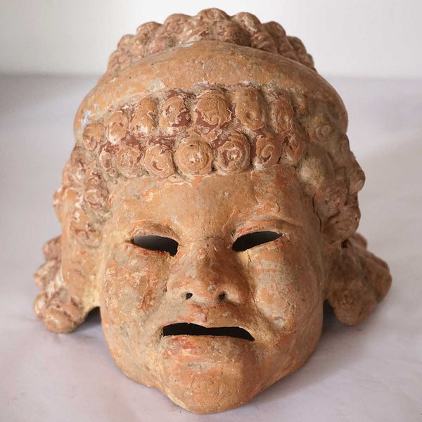 Small Ancient Pottery Mask with Case