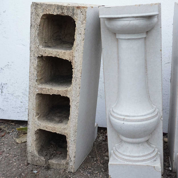 Set of Five American Belmar Mansion White Glazed Terracotta Architectural Balusters