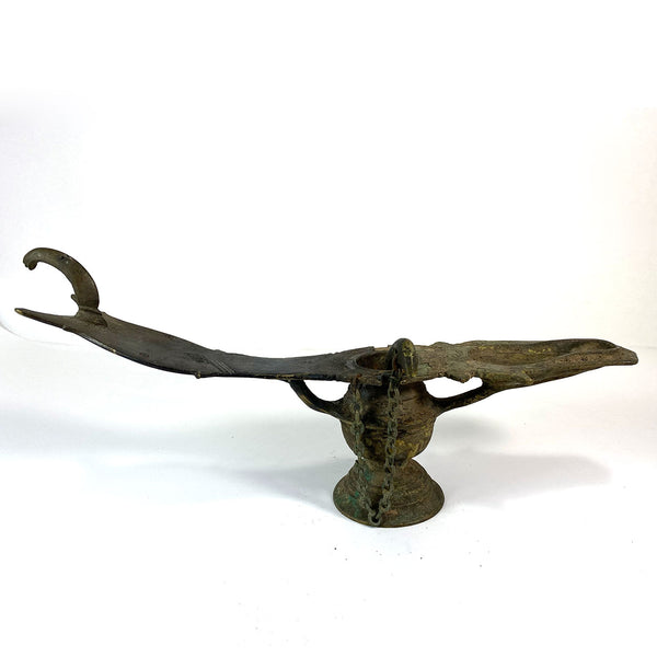 Indian Hindu Bronze Changalvetta Ritual Oil Lamp