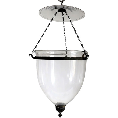 Anglo India Regency Style Clear Glass Hanging Hall Lantern