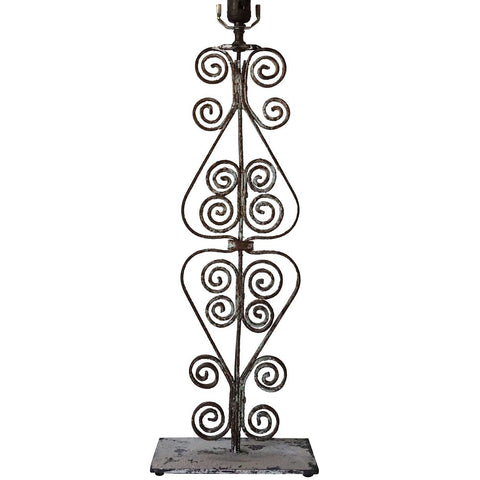 Victorian Forged and Painted Iron Architectural Baluster One-Light Table Lamp