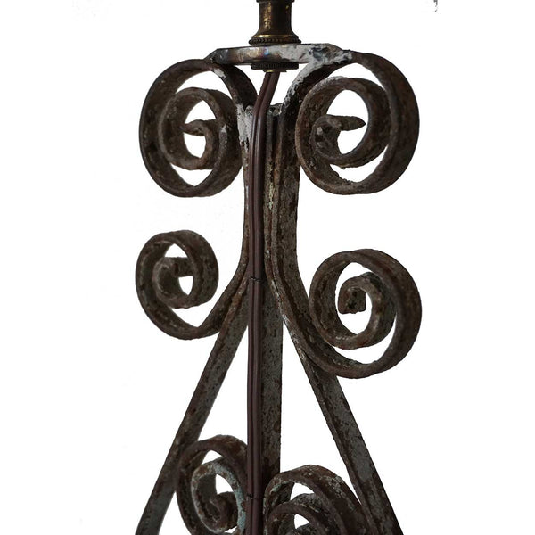 Victorian Forged and Painted Iron Architectural Baluster One-Light Table Lamp