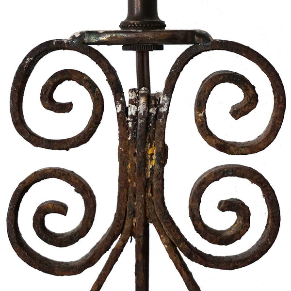 French Forged and Painted Iron Baluster One-Light Table Lamp