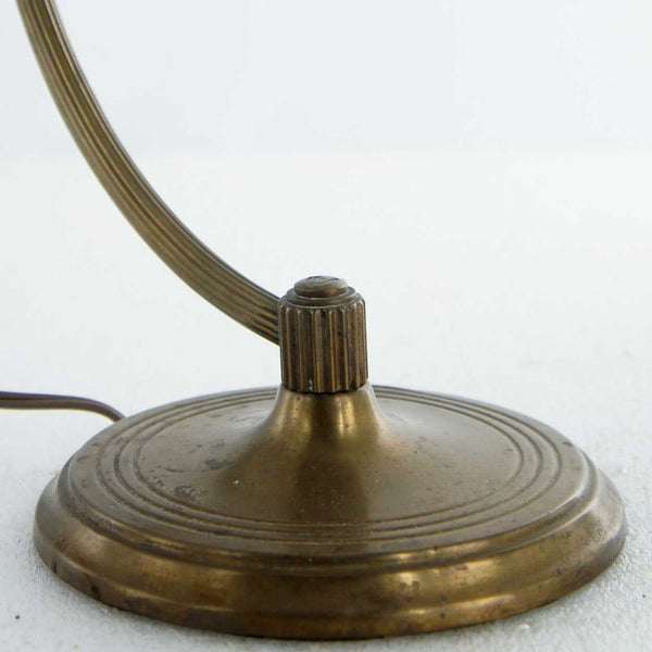 American Chase Art Deco Brass Arched Arm One-Light Table Lamp