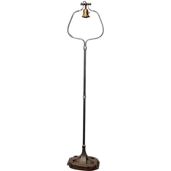 American Arts and Crafts Wrought Iron Harp One-Light Floor Lamp