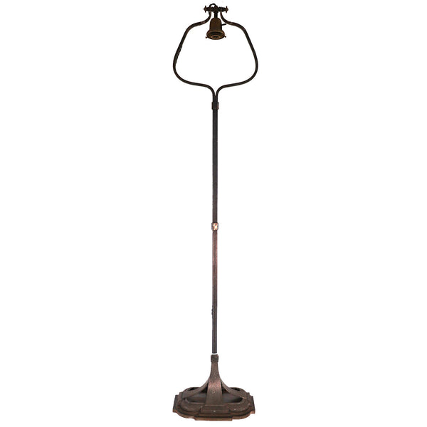 American Arts and Crafts Wrought Iron Harp One-Light Floor Lamp