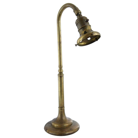 American Brass Goose Neck One-Light Table Lamp
