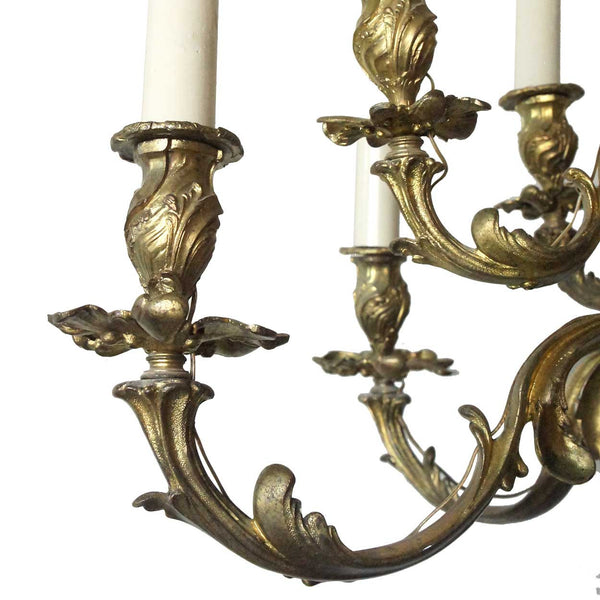 French Louis XIV Style Gilt Bronze 12-Light Chandelier