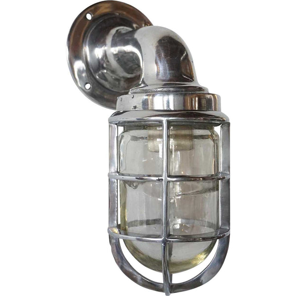 Vintage Style Industrial Aluminum Caged Bracket Ship's Wall Sconce Light Fixture