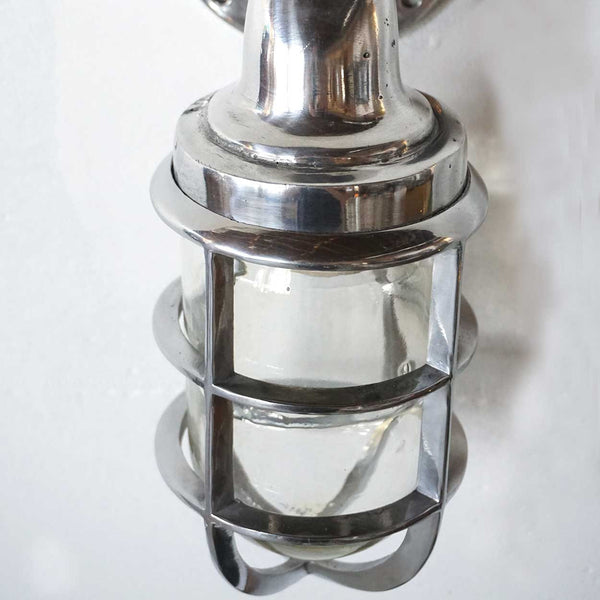 Vintage Style Industrial Aluminum Caged Bracket Ship's Wall Sconce Light Fixture