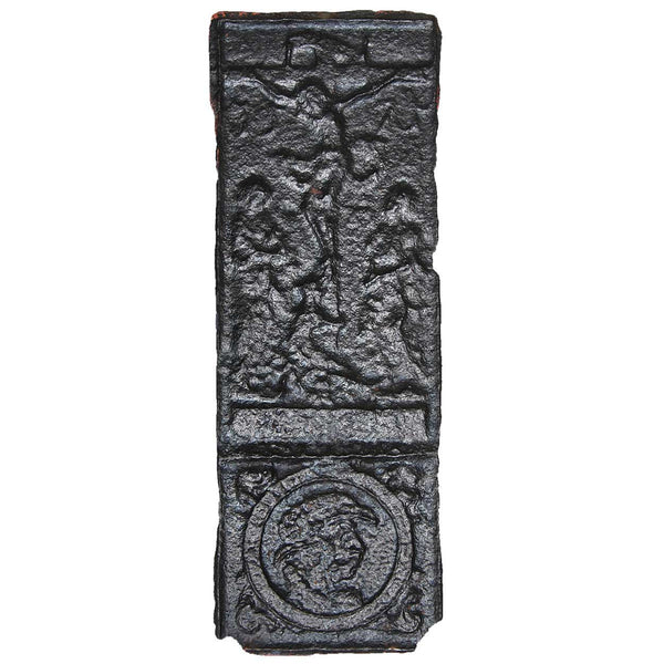 Swedish Cast Iron Stove Plate with Religious Scenes