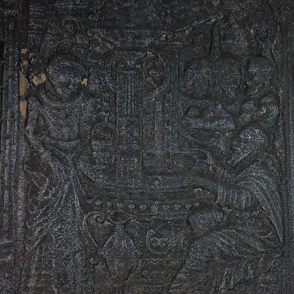Swedish Baroque Cast Iron Fireplace Stove Plate Panel
