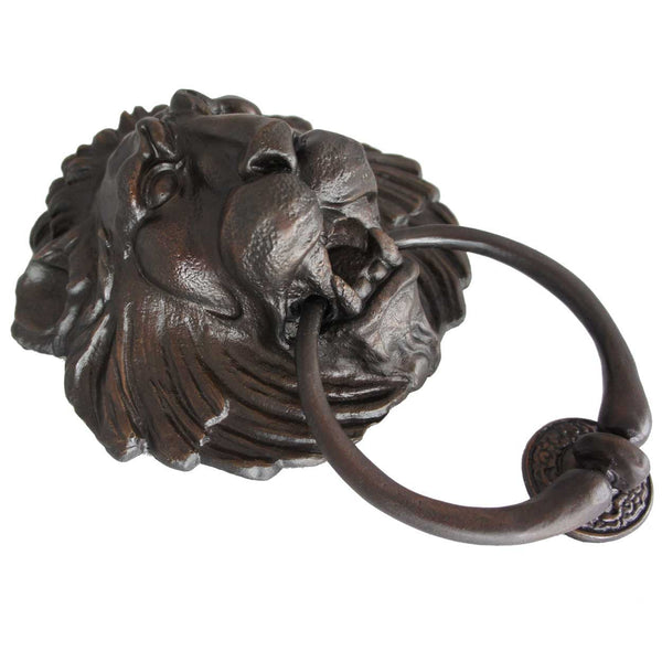 Large American Cast Bronze Lion Head Door Knocker