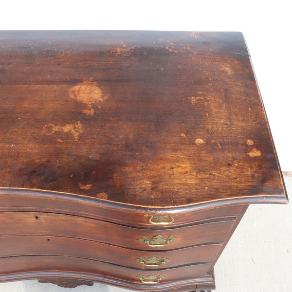 American Chippendale Mahogany Reverse Serpentine Chest of Drawers