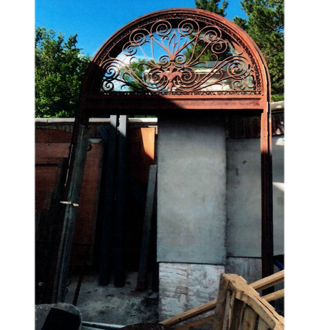 American Wrought and Cast Iron Arched Entryway Double Door