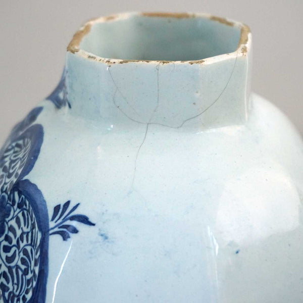 Dutch De Porceleyne Bijl Delft Pottery Blue and White Baluster Garniture Vase