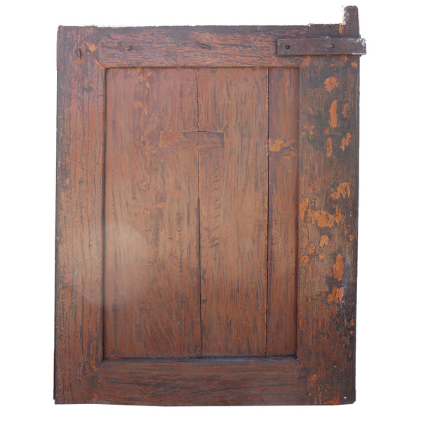 Indian Iron Mounted Painted Teak Panelled Window Shutters