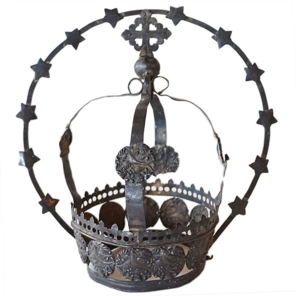 Indo-Portuguese Colonial Silver Santos Crown and Halo