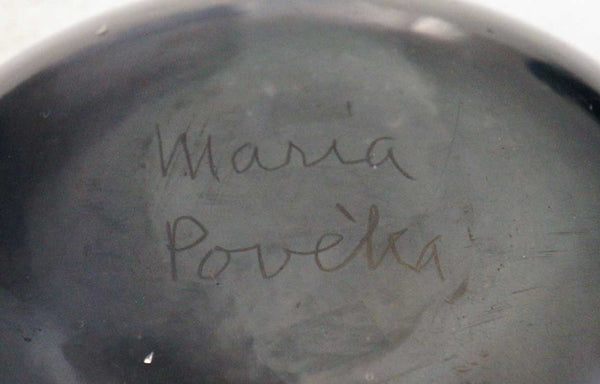 Native American MARIA (POVEKA) MONTOYA MARTINEZ San Ildefonso Pueblo Black Pottery Bowl