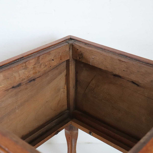 French Provincial Walnut Copper Lined Square Planter Stand