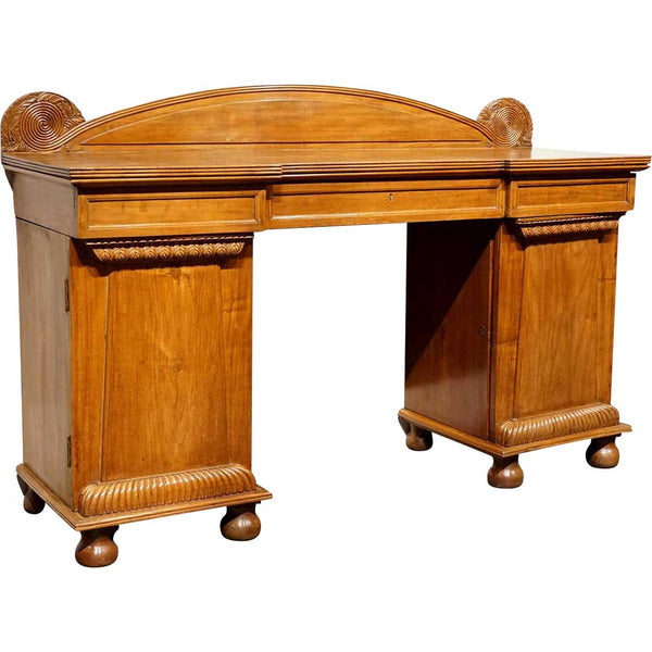 Anglo Indian William IV Pale Mahogany Pedestal Sideboard