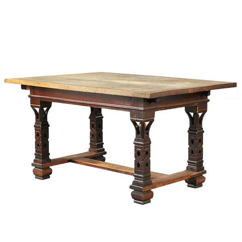 Swedish Celtic Revival Painted Oak and Pine Rectangular Dining Table