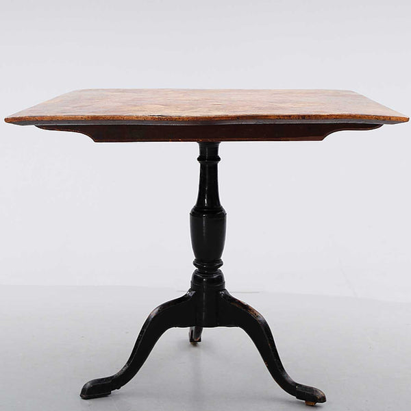 Swedish Burled Birch Rectangular Tilt-Top Pedestal Table