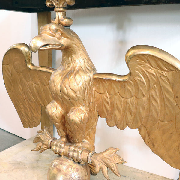 Swedish Karl Johan Gilt Marble Top Eagle Console Table