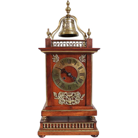 French Parisian Planchon Henri II Revival Walnut and Brass Bracket Clock