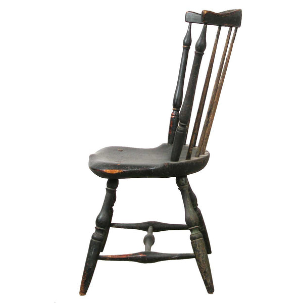 American New England Painted Fan-Back Windsor Side Chair