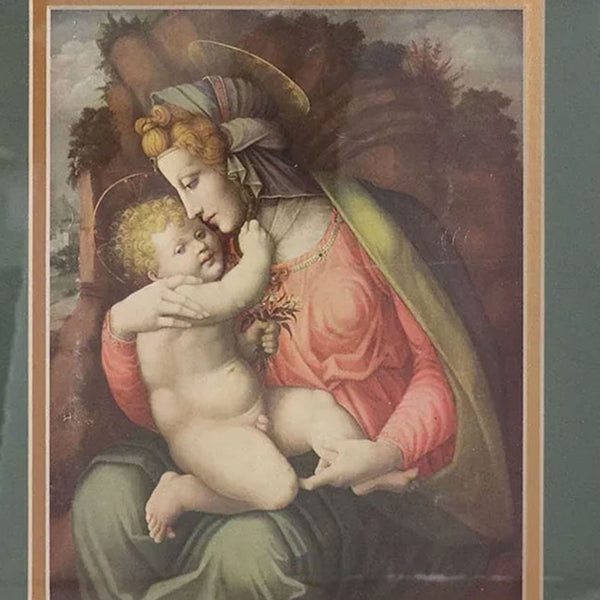 After Bachiacca (Francesco Ubertini) Lithograph, Madonna and Child in a Landscape
