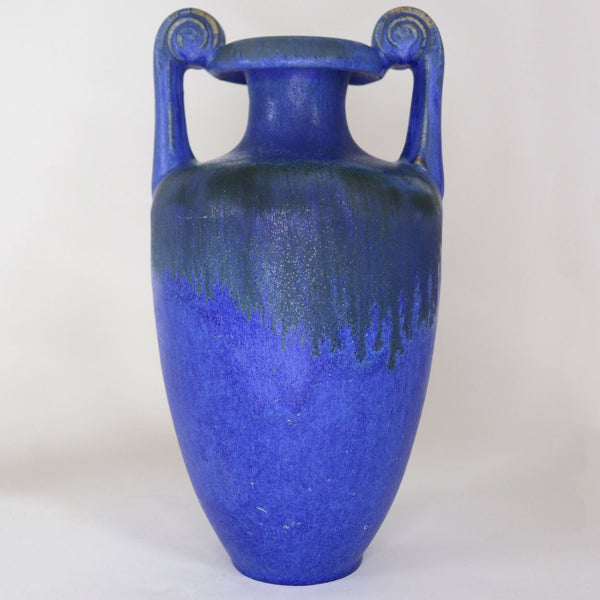 American Fulper Pottery Venetian Blue Flambe Amphora Vase