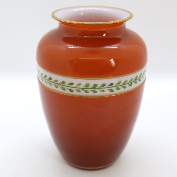 Bohemian Moser Cased and Enamel Glass Cabinet Vase