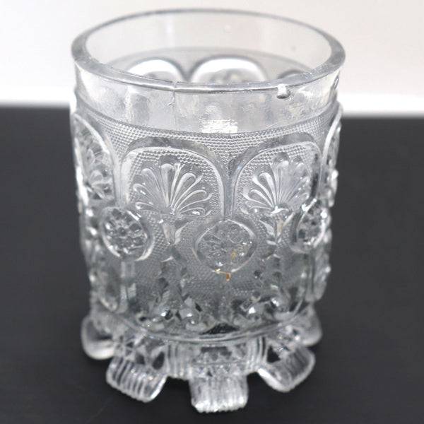 French Saint-Louis Sand Molded Pressed Flint Glass Footed Tumbler