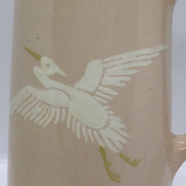 American Frederick Rhead for Weller Pottery Jap Birdimal Crane Pitcher