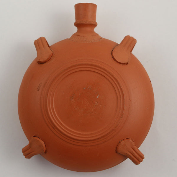 Two Vintage Italian Terracotta Pottery Souvenir Canteens / Pilgrim Flasks