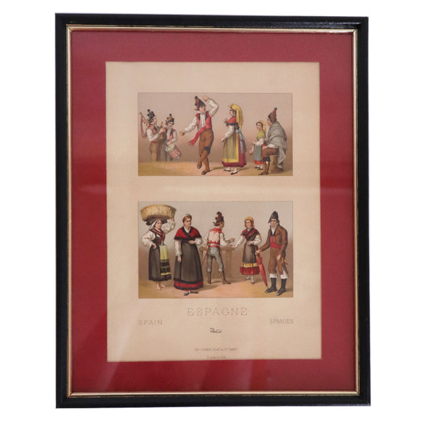 Set Three French Auguste Racinet Color Lithographs on Paper, Historical Costumes