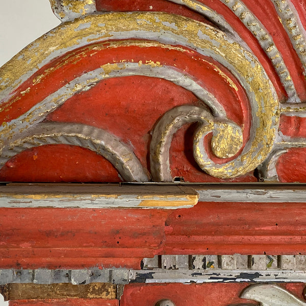 Indo-Portuguese Baroque Style Painted Teak Altar Niche