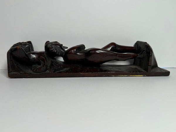 Pair of Italian Baroque Walnut Figural Furniture Bracket Carvings c 1690