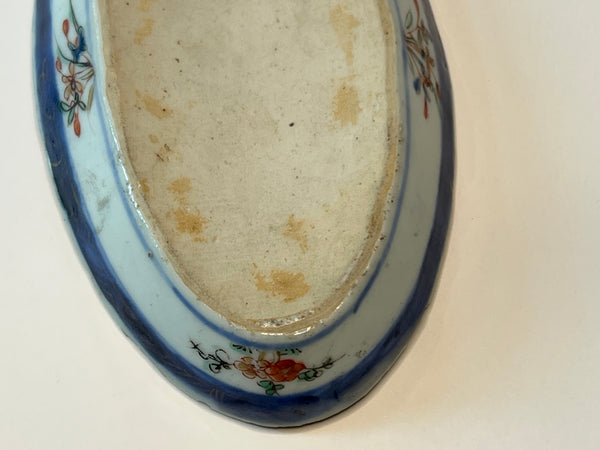 Small Chinese Export Qing Porcelain Verte Imari Oval Tray