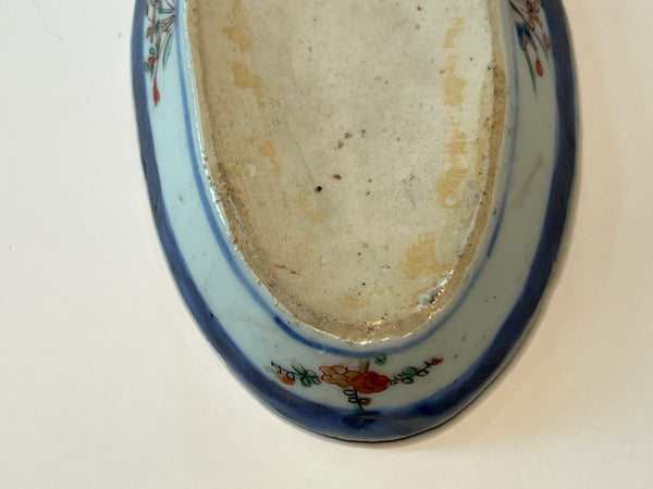 Small Chinese Export Qing Porcelain Verte Imari Oval Tray