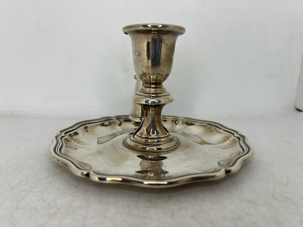 English Georgian T. J. & N. Creswick Sterling Silver Chamberstick and Snuffer