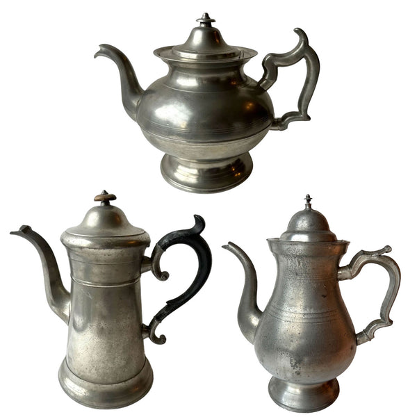 Lot 0387 | American Pewter Tea and Coffee Pots (3 pieces)