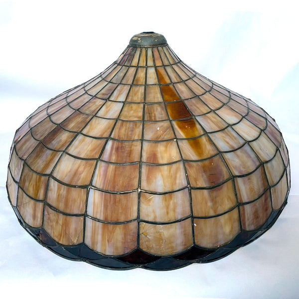 American Leaded Caramel Marbleized Mosaic Glass Hanging Light Shade